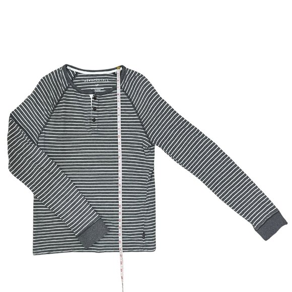 Aeropostale Women's Gray Striped Henley Long Sleeve Top Sz S Casual Classic - Picture 6 of 10